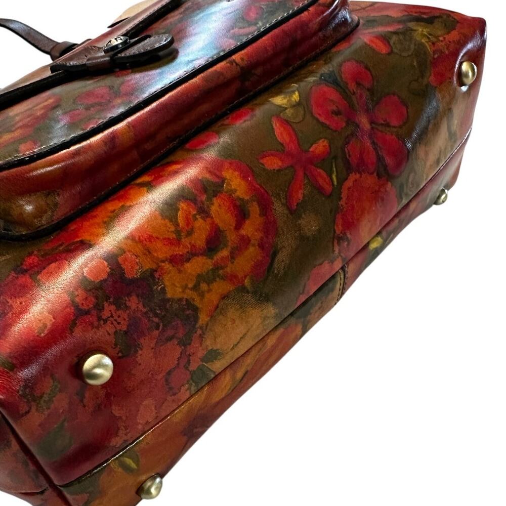 Patricia Nash Large Leather 'Madison' Tote/Shoulder Bag Floral Oil Painting-NEW - Picture 7 of 14